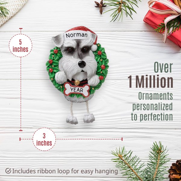 Schnauzer Wreath Christmas Ornament For Sale