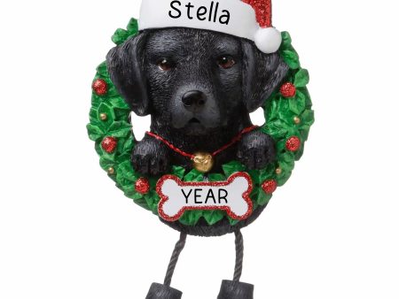 Black Labrador Wreath Christmas Ornament Online Hot Sale