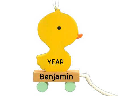 Yellow Wooden Duck 3D Christmas Ornament Discount