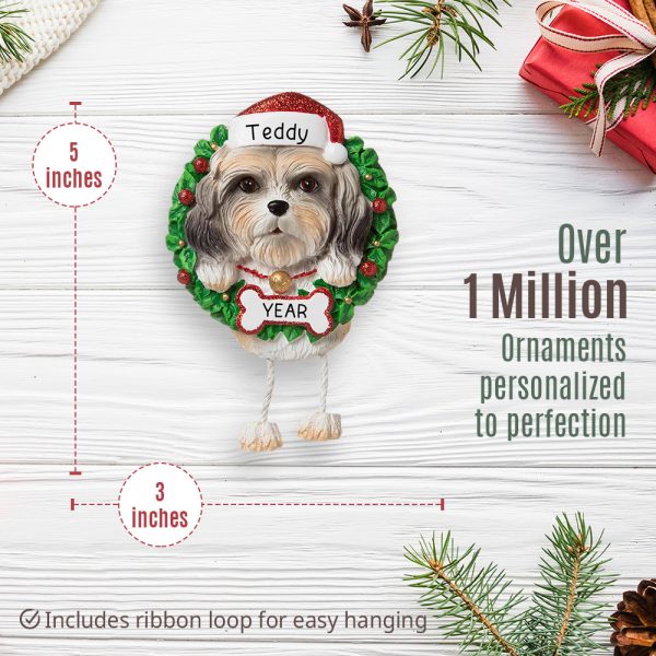 Shih Tzu Wreath Christmas Ornament Online Hot Sale