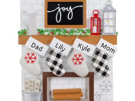 Fireplace Mantle Stocking Family of 4 Table Top Online Hot Sale