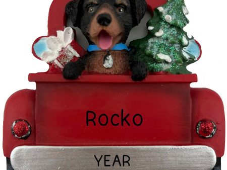 Rottweiler Vintage Truck Christmas Ornament Online