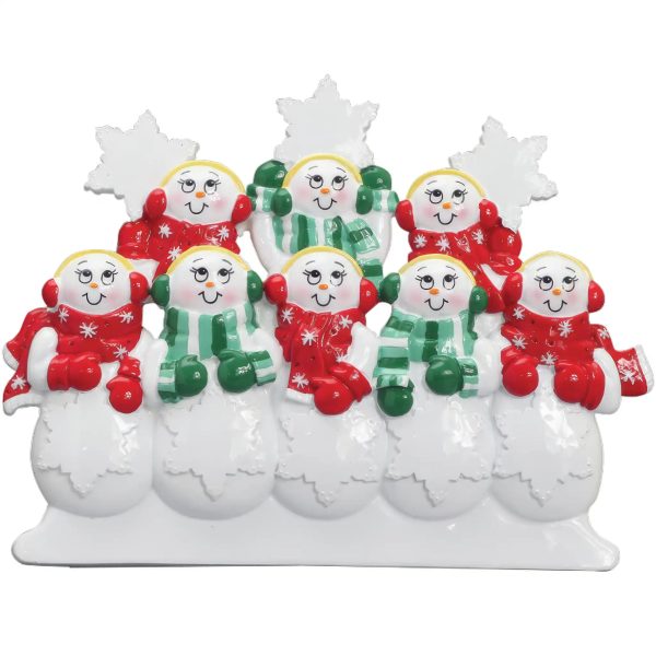 Snowman Family of 8 Table Top Personalized Decor For Discount