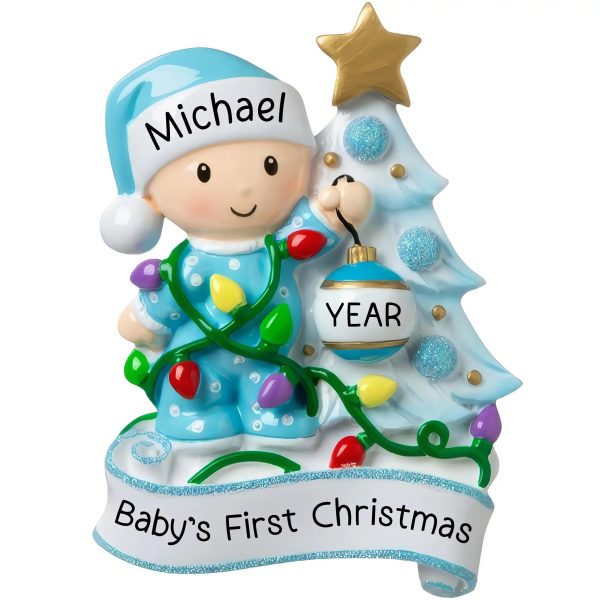 Blue Baby s 1st Christmas Ornament - Tree Decor Cheap