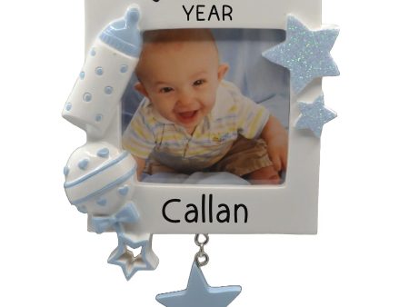 Baby s First Picture Frame Christmas Ornament - Blue For Cheap