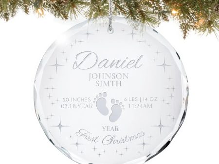 Baby s First Personalized Ornament - Footprints & Stars Cheap