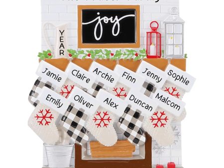 Fireplace Joy Family of 11 Christmas Ornament Discount