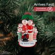 Family of 5 with Black Dog Christmas Ornament on Sale