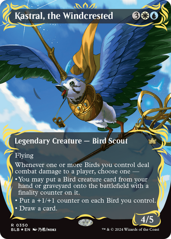 Kastral, the Windcrested (BLB-350) - Bloomburrow: (Showcase) (Borderless) Foil [Rare] Cheap